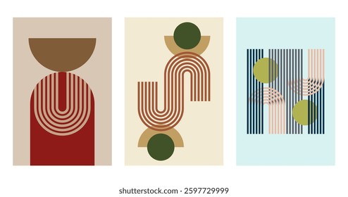 Rainbow print boho minimalist printable wall art. Geometric line rainbow wall art background