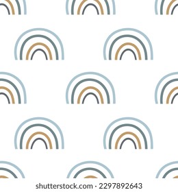 Rainbow print in boho style, abstract rainbow vector, vector for children's room, abstract children's illustration, bohochild design