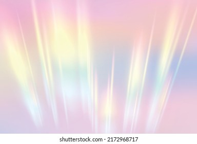 Rainbow Prism Flare Lens Realistic Effect. Vector Illustration Of Light Refraction Texture