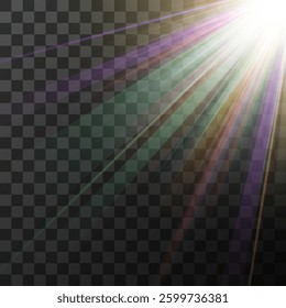 Rainbow prism light scatters vividly, creating dazzling spectral reflections.
Holographic crystal glare shimmers subtly, producing soft ethereal radiance.
Transparent lens flare refracts dynamically