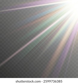 Rainbow prism light scatters vividly, creating dazzling spectral reflections.
Holographic crystal glare shimmers subtly, producing soft ethereal radiance.
Transparent lens flare refracts dynamically