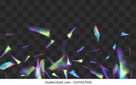 Rainbow Prism Vector Transparent Background. Light Flare Glint Poster. Shine Glare Glamour Illustration. Glow Abstract Spectrum Branch.