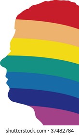 rainbow profile young man