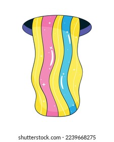 icono de estilo psicodélico arco iris aislado