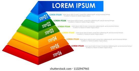 A rainbow pyramin infographic  illustration