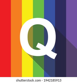 Rainbow 'Q' alphabet letter logo icon. Modern line design. EPS 10.