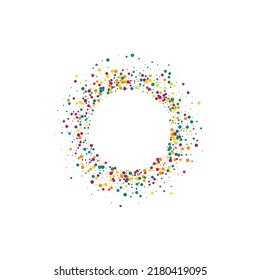 Rainbow Rain Abstract White Background. Celebration Dot Texture. Fun Shine Wallpaper. Green Confetti Independence Invitation.