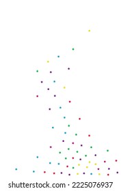 Rainbow Rain Carnival Vector White Background. Celebrate Constellation Illustration. Fun Splash Invitation. Color Confetti Christmas Design.