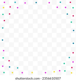 Rainbow Rain Celebrate Vector Transparent Background. Christmas Polka Illustration. Invitation Round Card. Color Circle Festive Wallpaper.