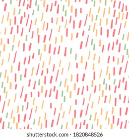 Rainbow rain, colors lines seamless pattern. Trendy vector abstract pieces. Hand drawn modern design for card, print on clothes. Doodle stock illusration perfect for textile prints, kids design