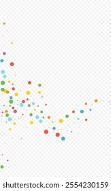 Rainbow Rain Decoration Vector Transparent Background. Invitation Confetti Illustration. Transparent Round Pattern. Happy Circle Independence Banner.