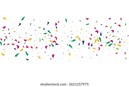 Rainbow Rain Festival Vector White Background. Intense Falling Circle Postcard. Colorful Dust Happy Illustration. Cheerful Grain Invitation Invitation.