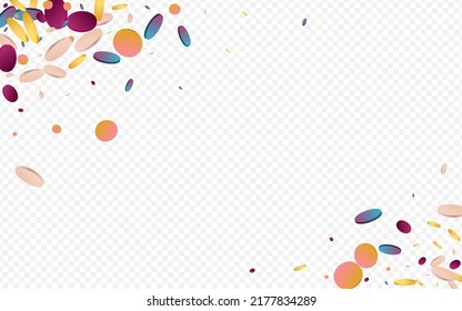 Rainbow Rain Invitation Purple Background. Colorful Decoration Dust Pattern. Transparent Illustration. Multicolored Festival Invitation.