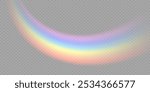 Rainbow. Rainbow and Raindrops icon on a transparent background. Large vector set. The crystals shine with rainbow light. Multi-colored light effect.
