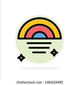 Rainbow, Rainy, Sky, Weather Abstract Circle Background Flat color Icon