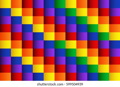 Rainbow random pattern in a rectangular shape.