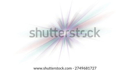 Rainbow ray of light, crystal star, refractive lens effect. Beautiful sun glare, bright light PNG.