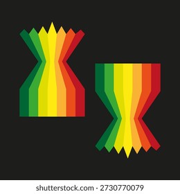 Rainbow ray Vector. Colorful fan pattern. Abstract beam symbol. Dark background design. EPS 10.