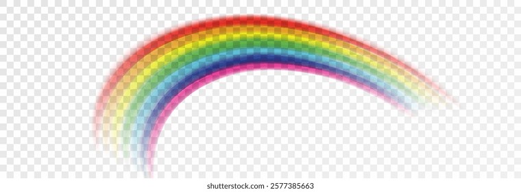 Rainbow, realistic rainbow icon isolated on transparent background, png vector.