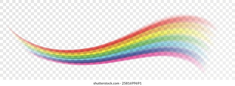 Rainbow, realistic rainbow icon isolated on transparent background, png vector.
