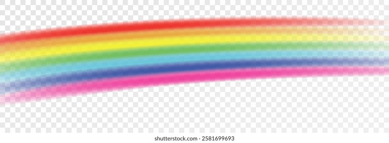 Rainbow, realistic rainbow icon isolated on transparent background, png vector.