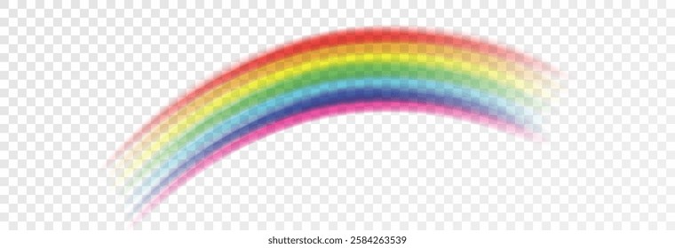 Rainbow, realistic rainbow icon isolated on transparent background, png vector.