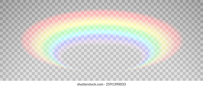 Rainbow, realistic rainbow icon isolated on transparent background, png vector.