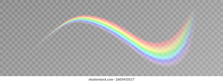 Rainbow, realistic rainbow icon isolated on transparent background, png vector.