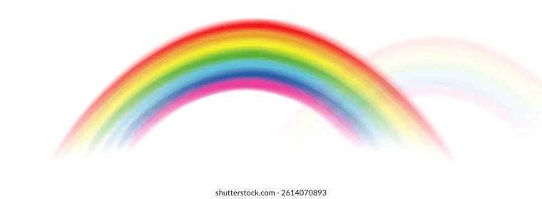 Rainbow, realistic rainbow icon isolated on transparent background, png vector.
