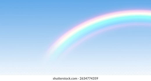 Rainbow, realistic rainbow icon isolated on transparent background, png vector.
