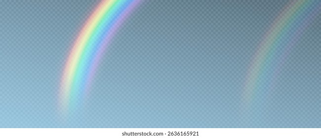 Rainbow, realistic rainbow icon isolated on transparent background, png vector.