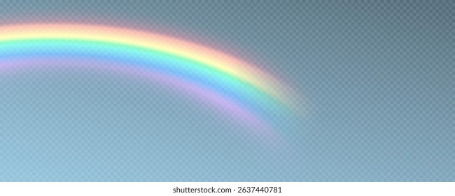 Rainbow, realistic rainbow icon isolated on transparent background, png vector.