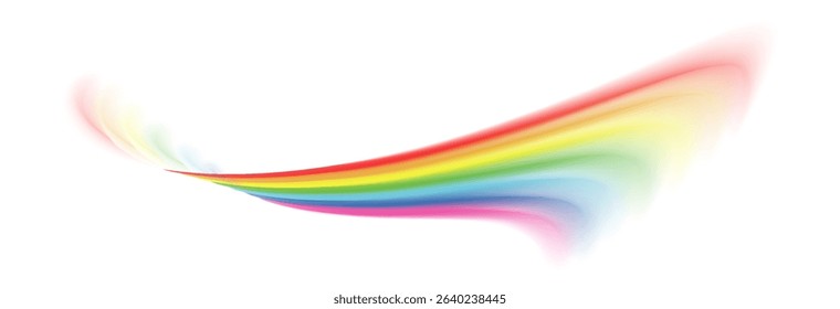 Rainbow, realistic rainbow icon isolated on transparent background, png vector.