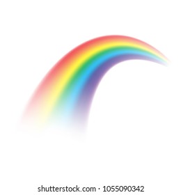 Rainbow realistic on transparent background. Vector isolated rainbow arch design concept