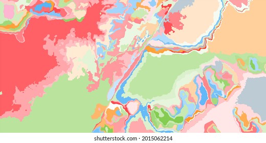 Rainbow Red Pink Orange Textile Plane View. Art Soft Multicolor Yellow Green Background. Fashion Light Color Blue Original Nature Map Illustration. Pastel Detailed Modern Grunge Ornamental Design.