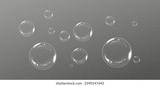 Rainbow Reflections: Realistic Soap Bubbles Collection.