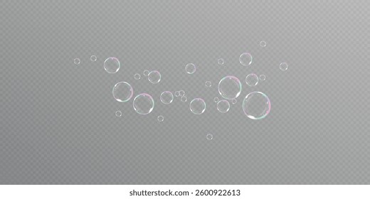  Rainbow Reflections: Realistic Soap Bubbles Collection.