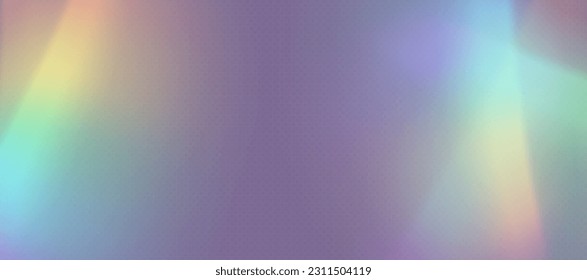Superposición de refracción arcoiris, flor de fugas, efecto de luz prismática, luz solar arco iris, rayos holográficos con transparencia. Textura de foto retro de bokeh borrosa, resplandor de cámara vintage. Fondo vectorial.