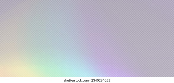 Superposición de refracción arcoiris, flor de fugas, efecto de luz prismática, luz solar arco iris, rayos holográficos con transparencia. Textura de foto retro de bokeh borrosa, resplandor de cámara vintage. Fondo vectorial.