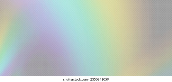 Rainbow refraction overlay, leak flare, prism light effect, rainbow sunlight, holographic rays with transparency. Blurred bokeh retro photo texture, vintage camera glare. Vector background.