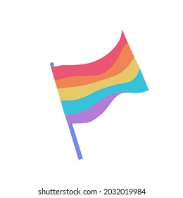 Rainbow with a representative of the LGBTQ in bright colors hand drawn.Simple Peace sign in flat drawing style.Design for social networks,web,packaging,posters,postcards,stickers.