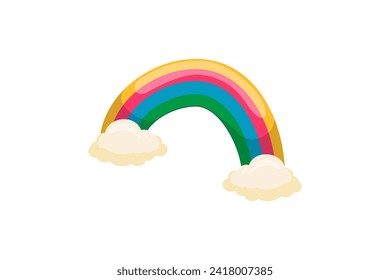 Rainbow Retro Flat Sticker Design