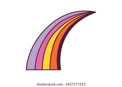 Rainbow Retro Flat Sticker Design