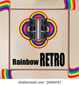 Rainbow Retro Speakers Background
