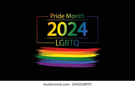 Rainbow Revolution A Showcase of Pride Month 2024 LGBTQ Text and Flag Design