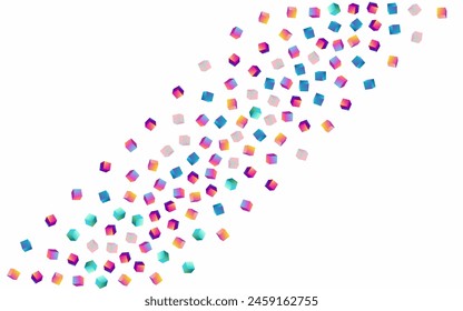 Rainbow Rhombus Vector White Background. Iridescent Style Block Cover. Structure Element Image. Bright Cube 3d Presentation.
