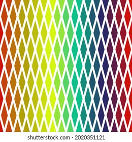 Rainbow rhombuses. Vector seamless rhombs multicolor.