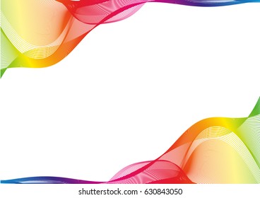 Rainbow ribbon abstract shapes with copy space