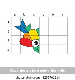 Rainbow ribbon, the educational game with simple game level. Copy the symmetric picture.