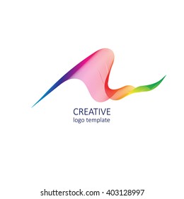 rainbow ribbon effect. abstract colorful logo. isolated on the white background. creative logo. logo depicts movement. vector rainbow